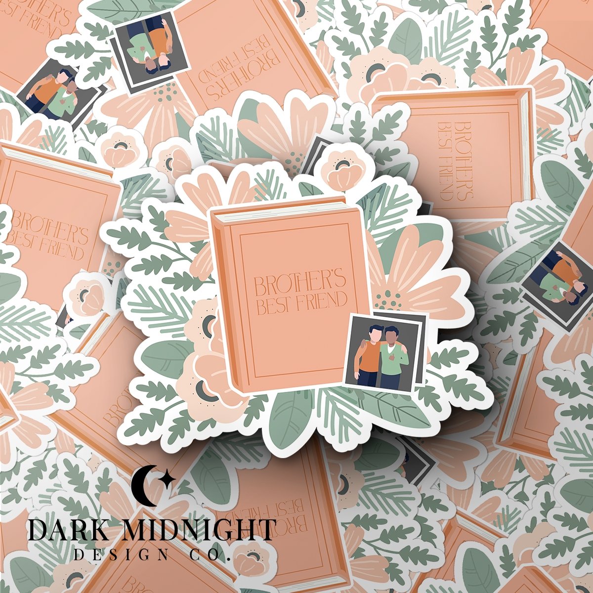 Brother's Best Friend Romance - Floral Book Tropes Sticker - Dark Midnight Design Co