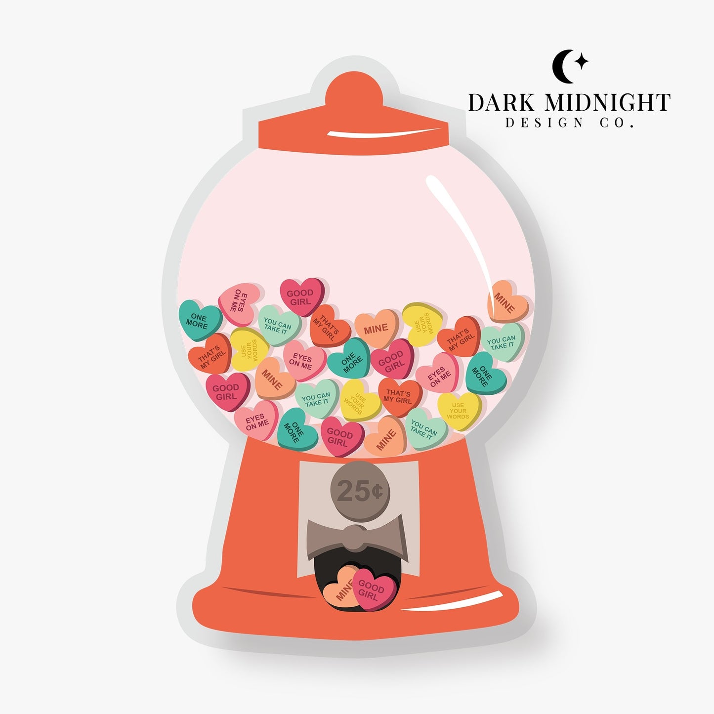 Candy Machine Good Girl Candy Hearts Sticker - Dark Midnight Design Co