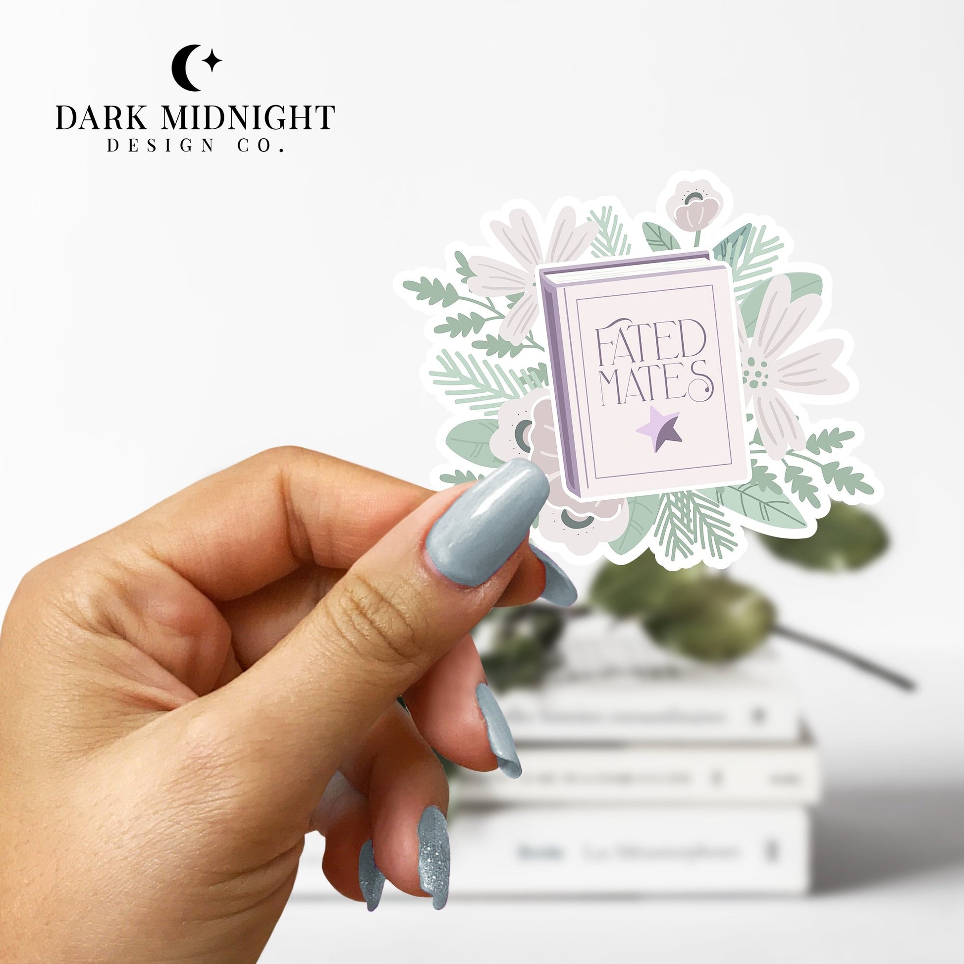Fated Mates - Floral Book Tropes Sticker - Dark Midnight Design Co