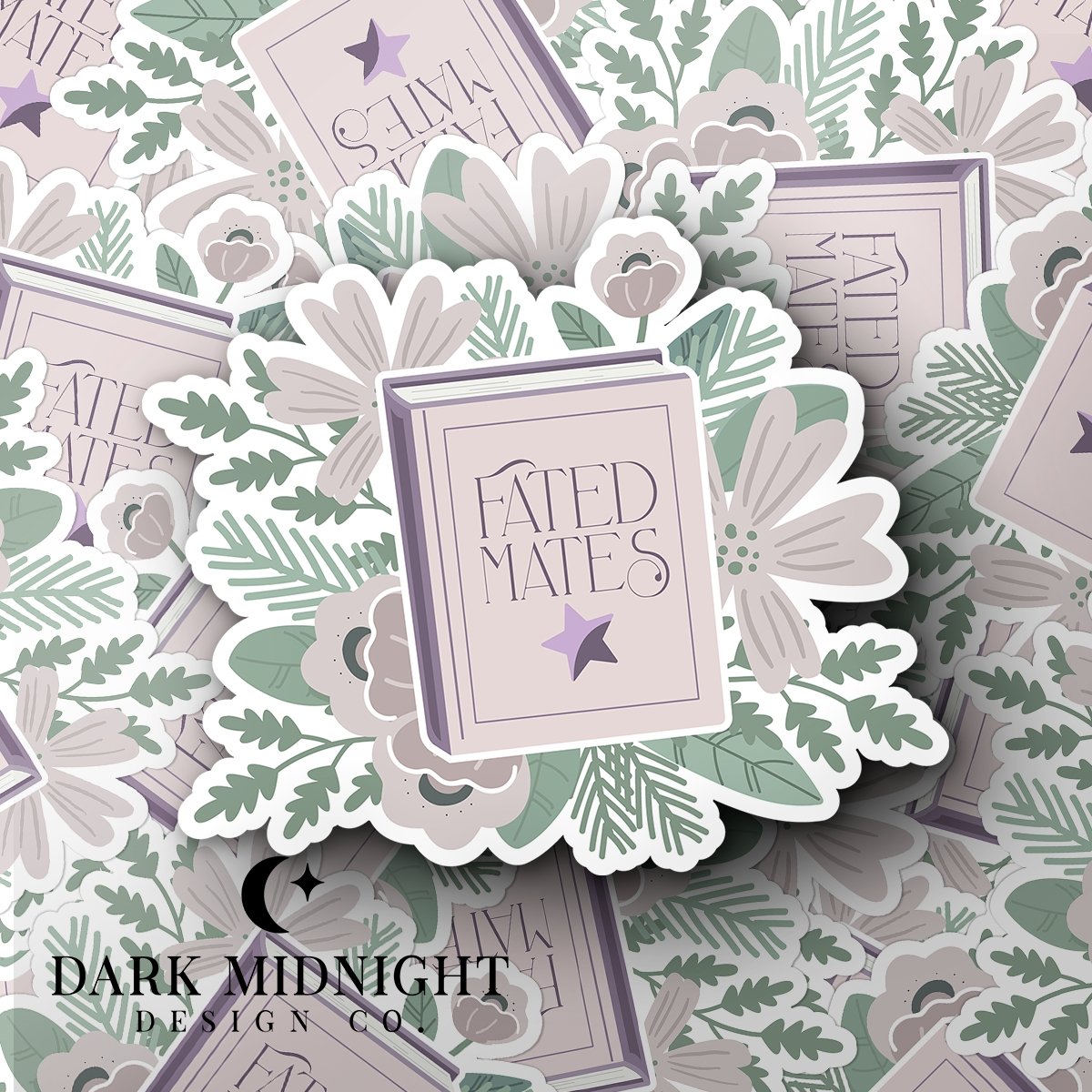 Fated Mates - Floral Book Tropes Sticker - Dark Midnight Design Co