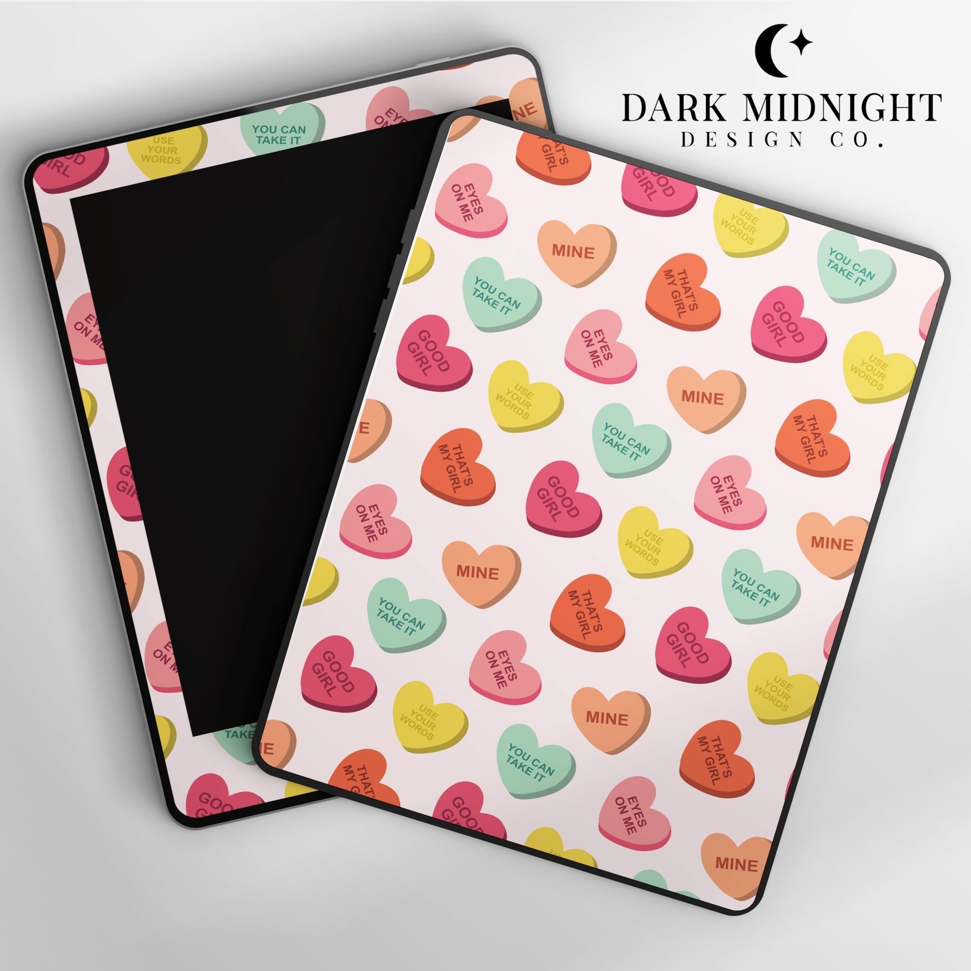 Good Girl Candy Hearts Kindle Paperwhite Vinyl Wrap - Dark Midnight Design Co