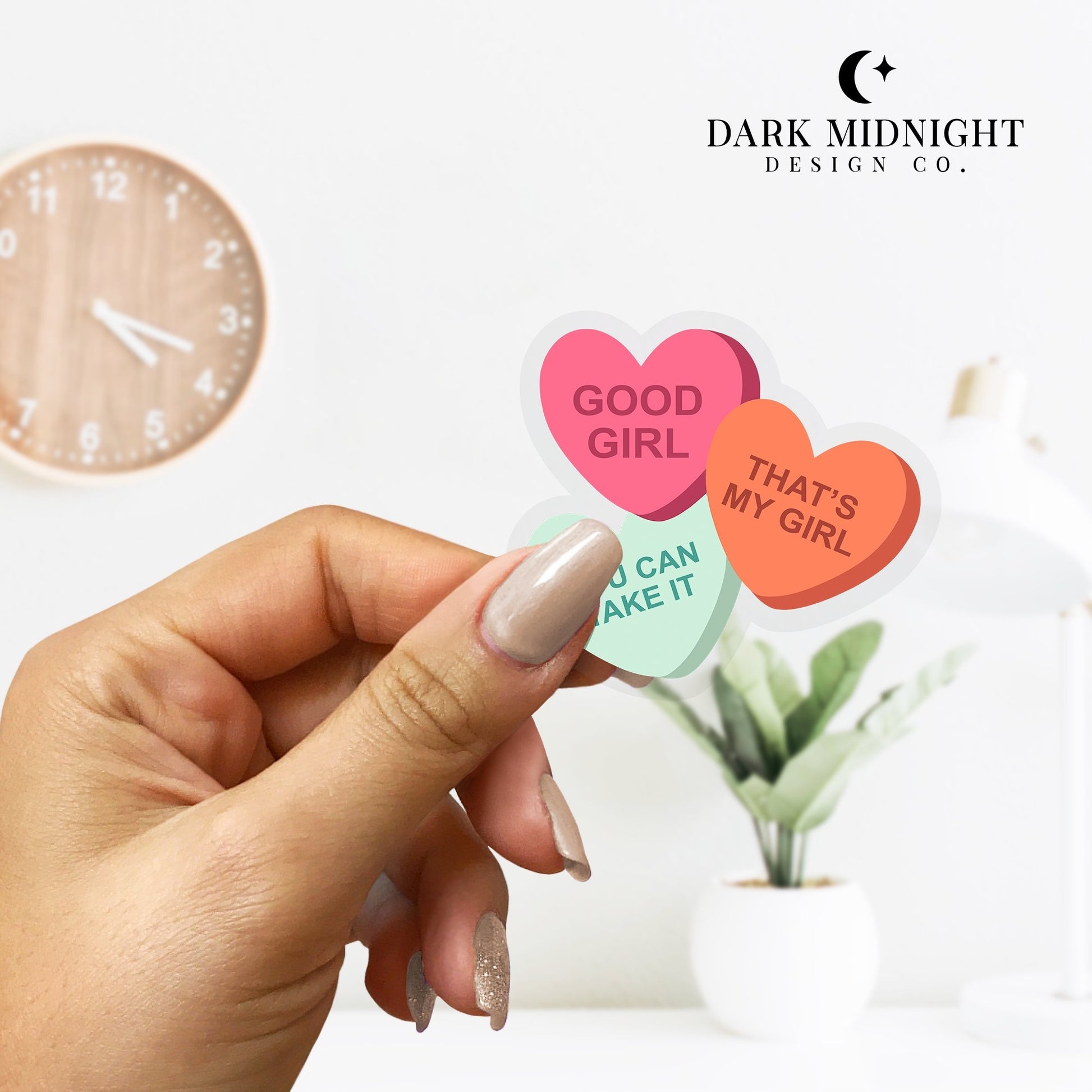 Good Girl Candy Hearts Sticker - Dark Midnight Design Co