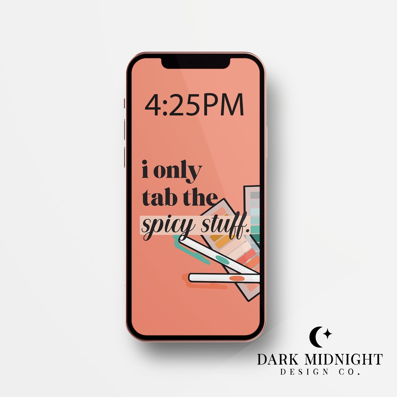 I Only Tab The Spicy Stuff Phone Wallpaper - Dark Midnight Design Co