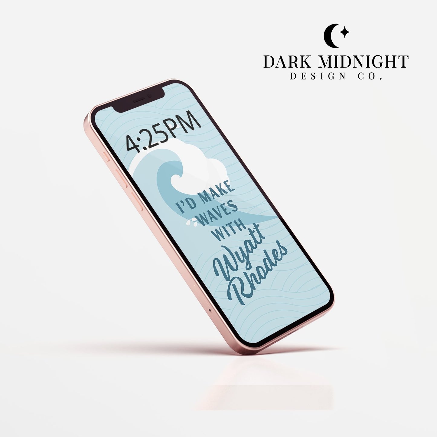 I'd Make Waves With Wyatt Rhodes Phone Wallpaper - Officially Licensed Queen's Cove Series - Dark Midnight Design Co