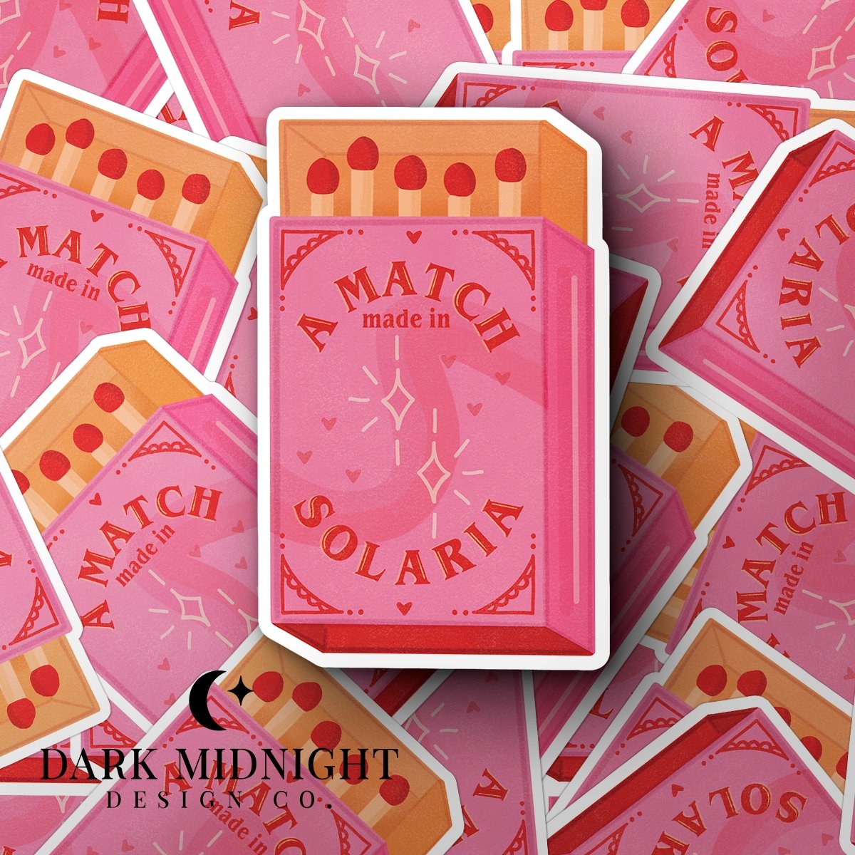 Match Made in Solaria Matchbox - Officially Licensed Zodiac Academy Sticker - Dark Midnight Design Co