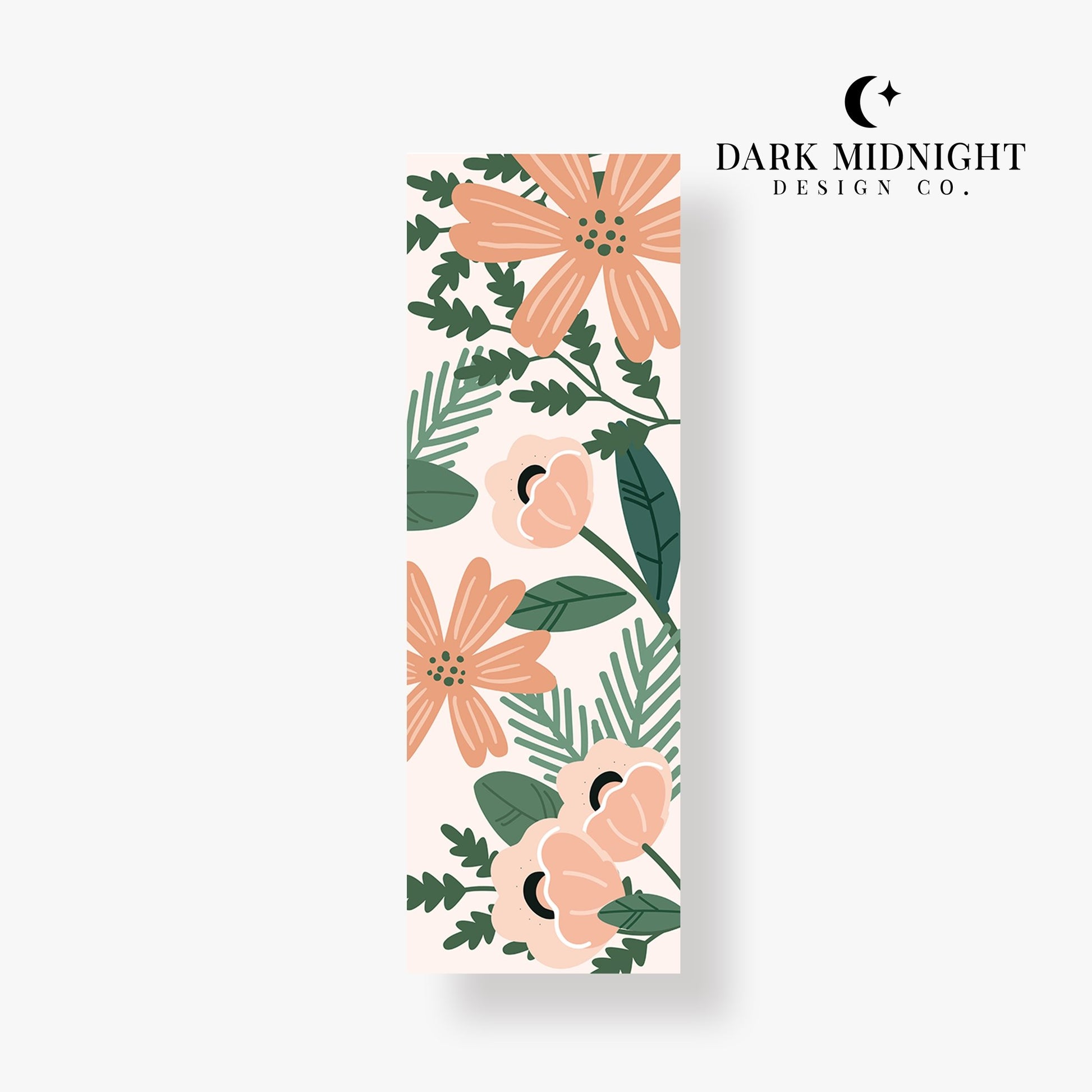 Orange Floral Bookmark - Dark Midnight Design Co