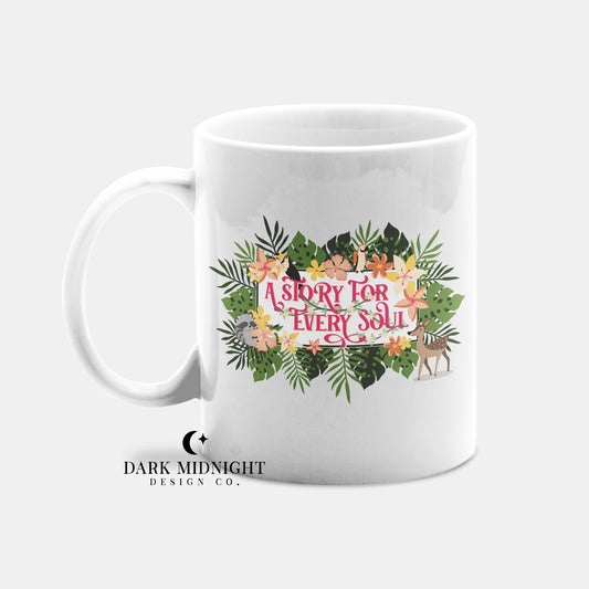 Pemberley Books Mural 15oz Mug - Officially Licensed Queen's Cove Series - Dark Midnight Design Co