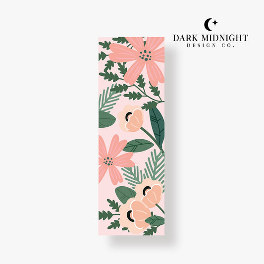 Pink Floral Bookmark - Dark Midnight Design Co