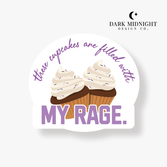 Pre-Order: Rage Cupcake Sticker - Officially Licensed Vancouver Storm Series - Dark Midnight Design Co