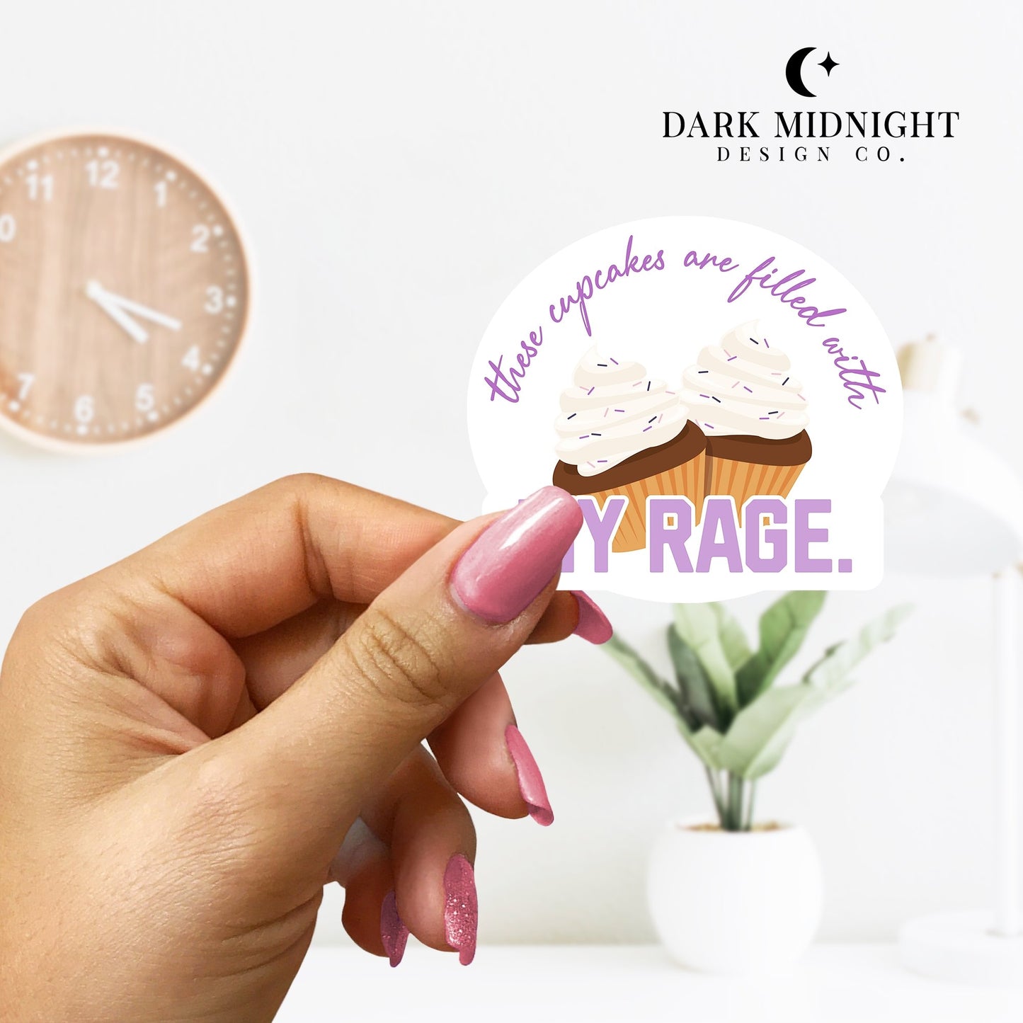 Pre-Order: Rage Cupcake Sticker - Officially Licensed Vancouver Storm Series - Dark Midnight Design Co