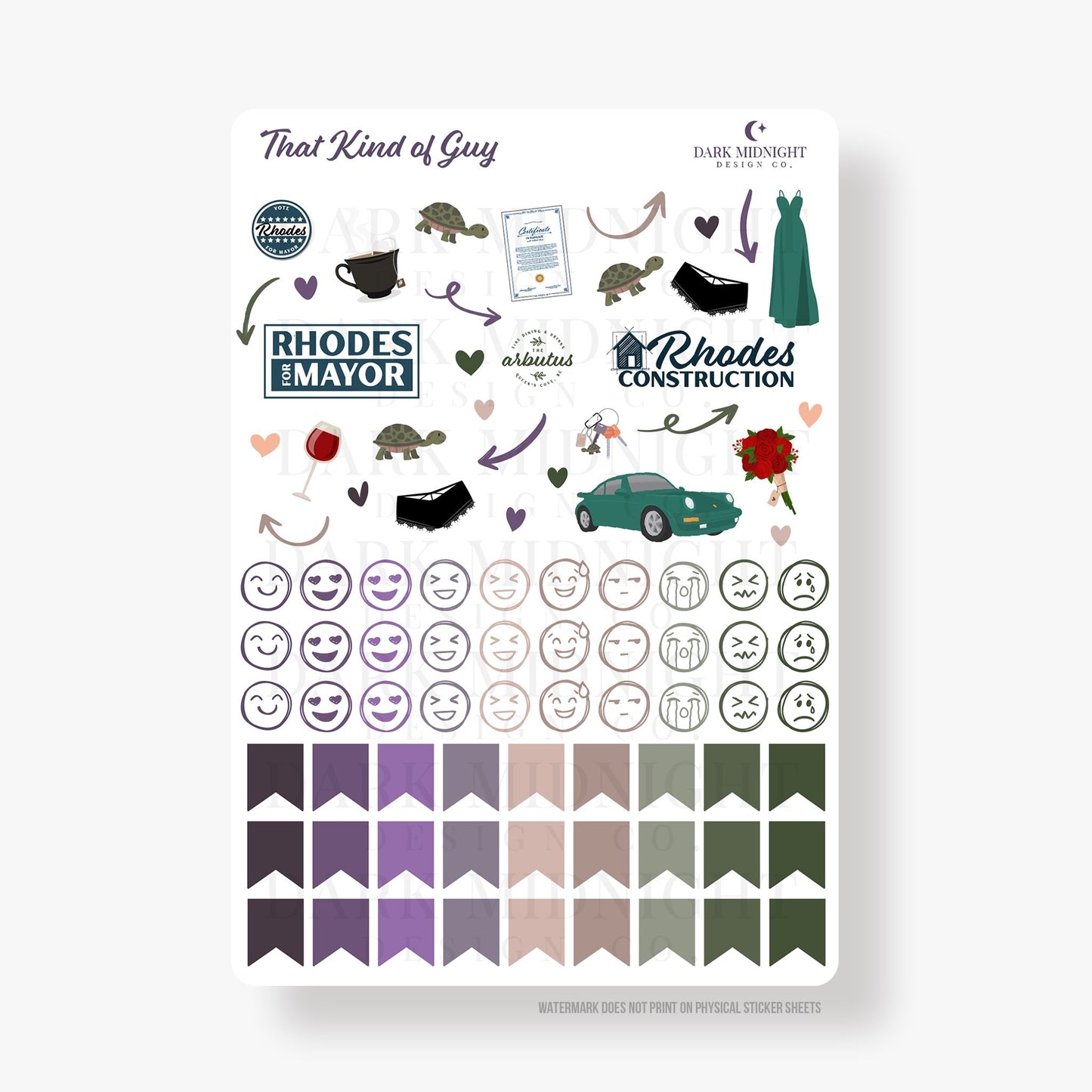 Pre-Order: That Kind of Guy Annotation Sticker Kit - Officially Licensed Queen's Cove Series - Dark Midnight Design Co