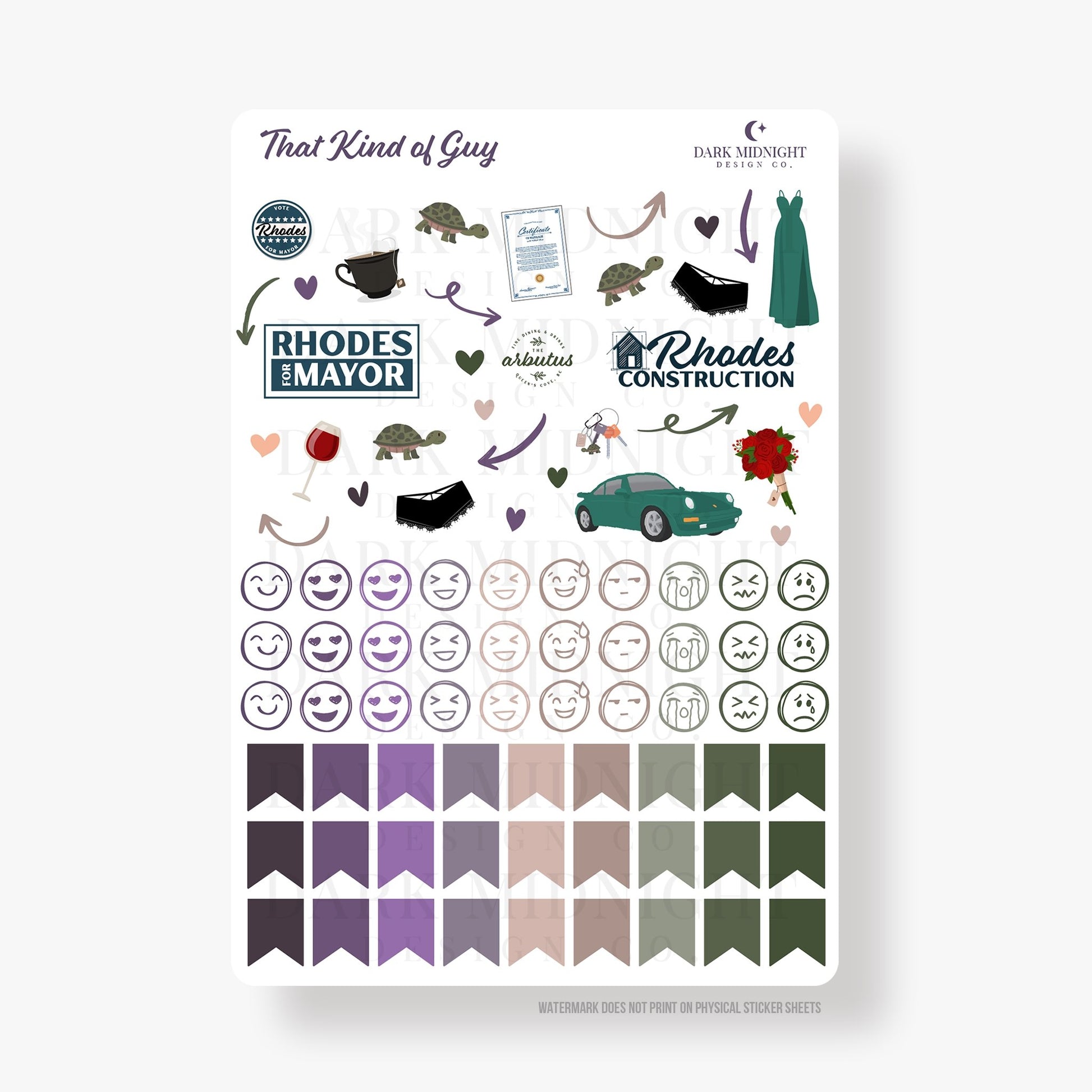 Pre-Order: That Kind of Guy Annotation Stickers - Officially Licensed Queen's Cove Series - Dark Midnight Design Co