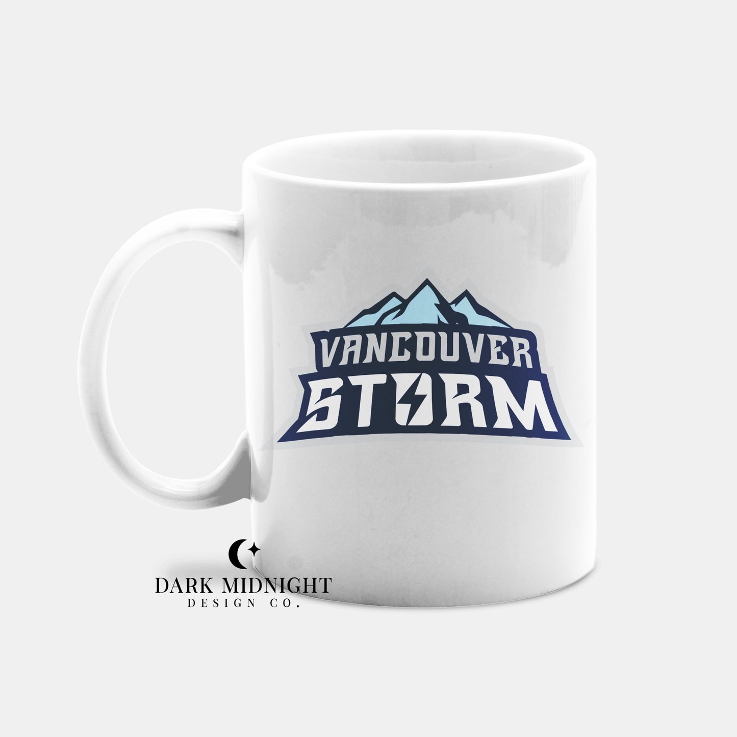 Pre-Order: Vancouver Storm Logo 15oz Mug - Officially Licensed Vancouver Storm Series - Dark Midnight Design Co