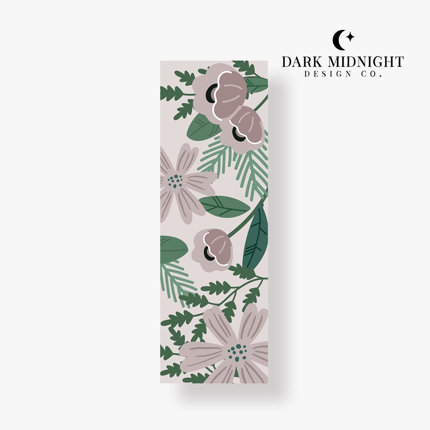 Purple Floral Bookmark - Dark Midnight Design Co