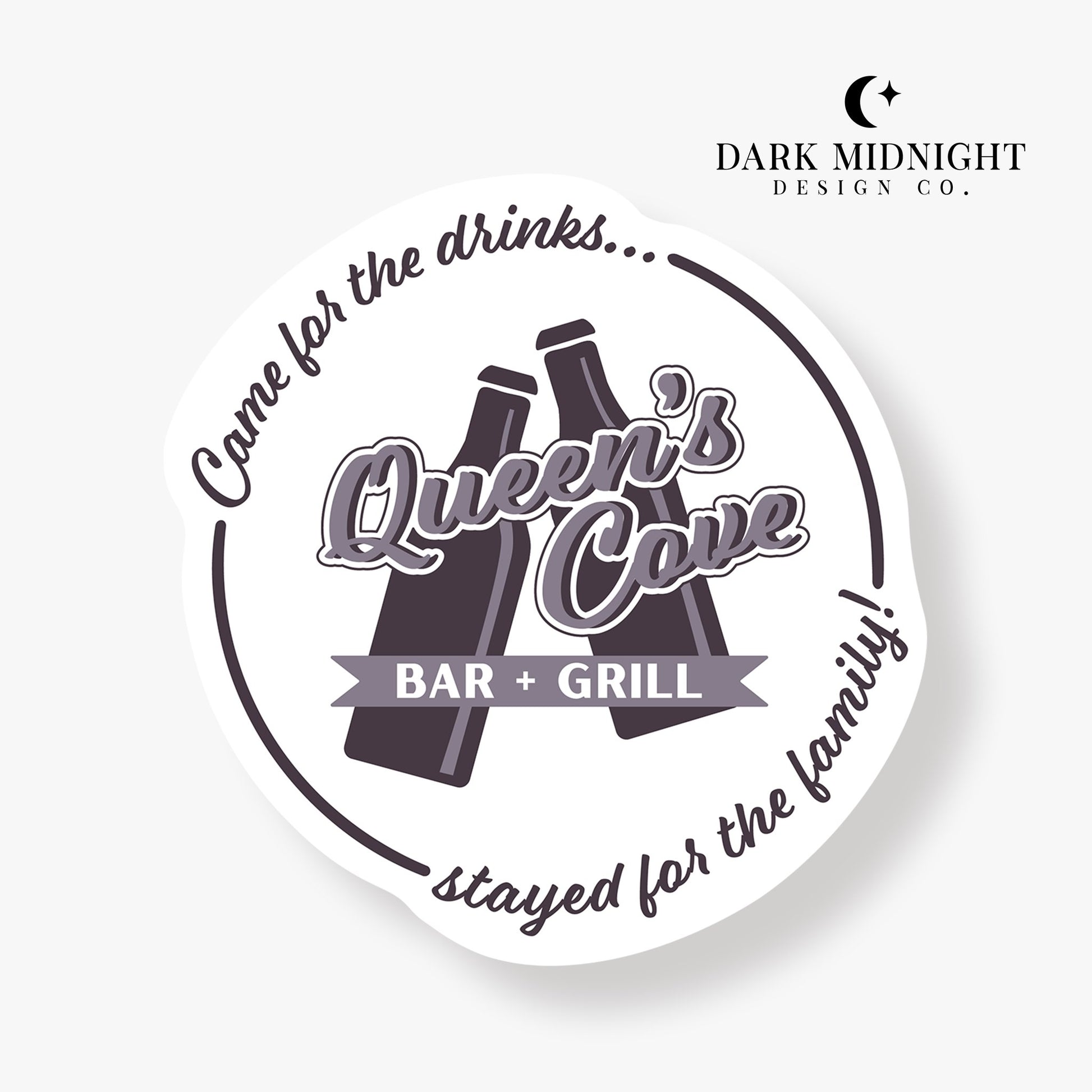 Queen's Cove Bar Logo Sticker - Officially Licensed Queen's Cove Series - Dark Midnight Design Co