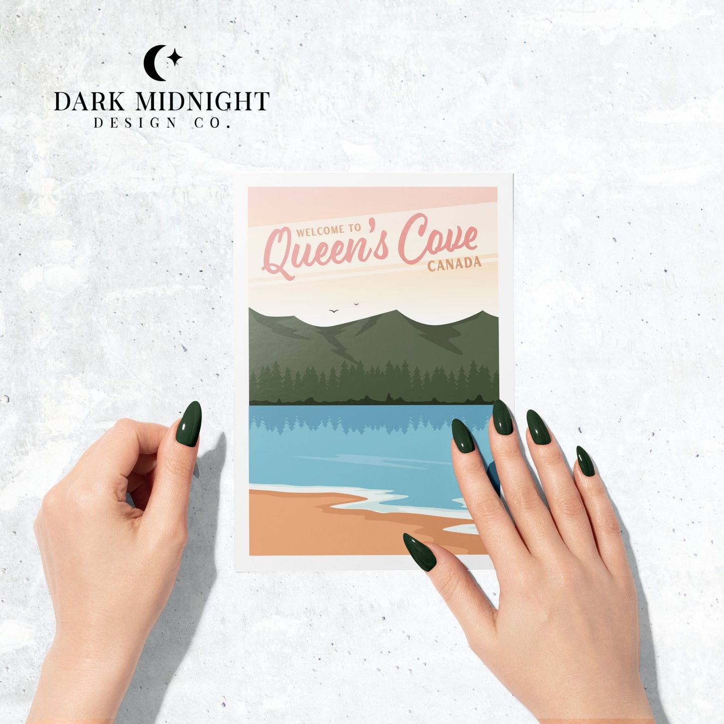 Scenic Queen's Cove Postcard - Officially Licensed Queen's Cove Series - Dark Midnight Design Co