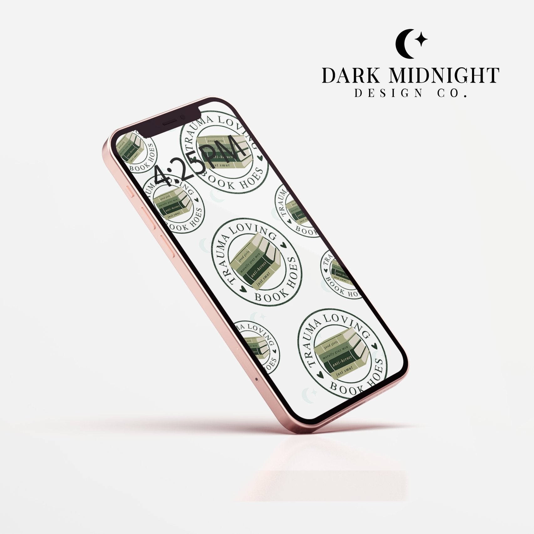TLBH White Logo Phone Wallpaper - Dark Midnight Design Co