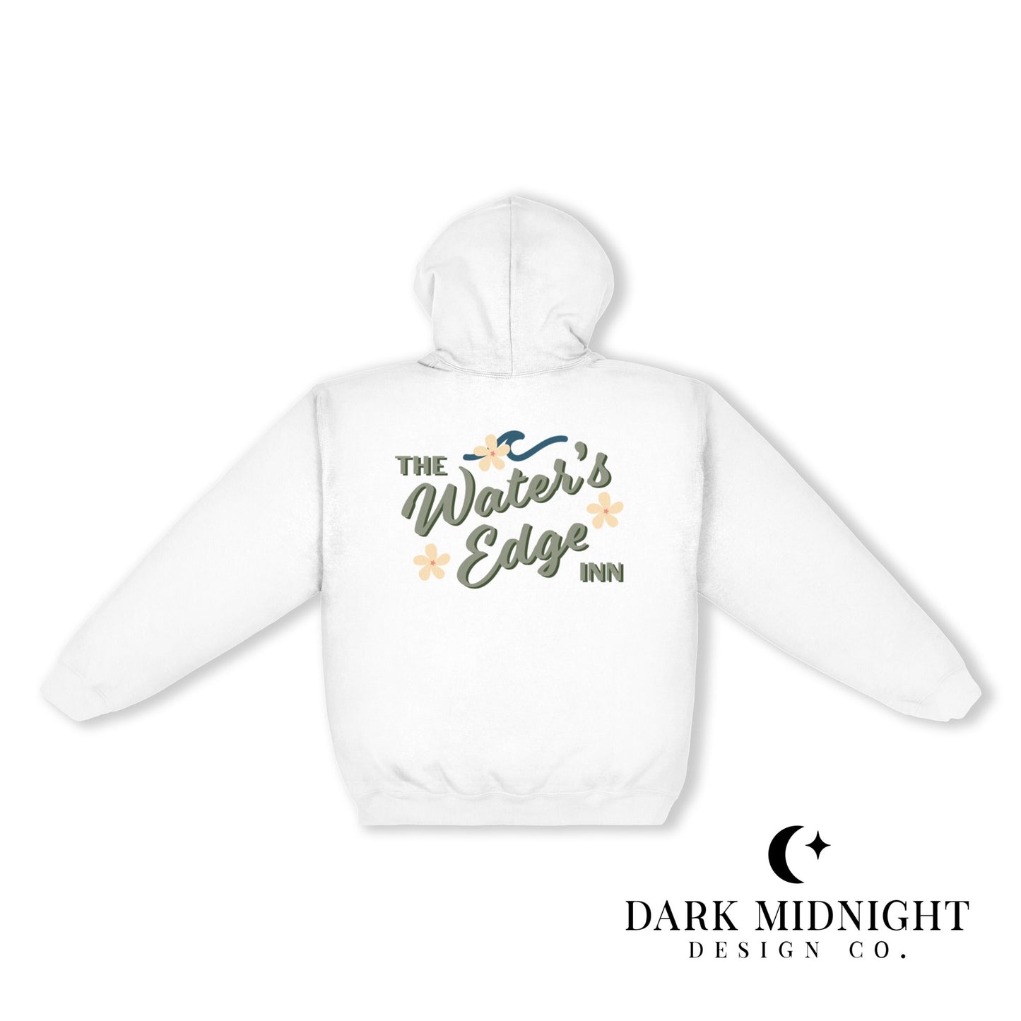 Water's Edge Inn Logo Hoodie - Officially Licensed Queen's Cove Series - Dark Midnight Design Co