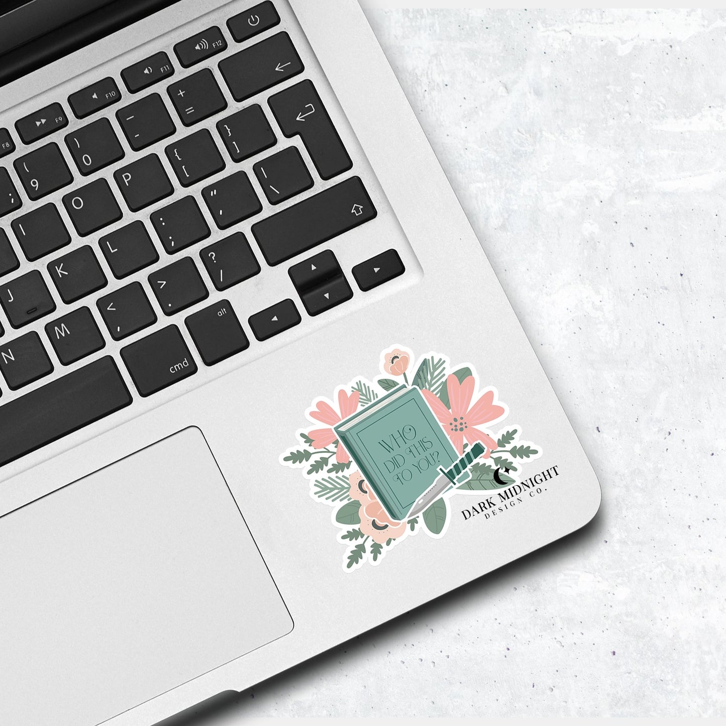 Who Did This To You? - Floral Book Tropes Sticker - Dark Midnight Design Co
